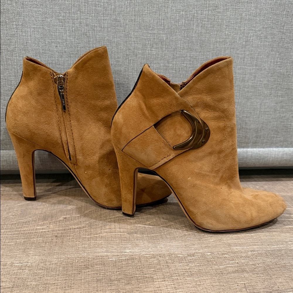 Aerin Camel Suede Ankle Booties - Picture 2 of 6